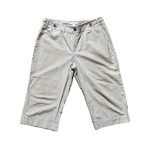 Banana Republic Pants - Banana Republic Gray White Striped Capri Short Size 14